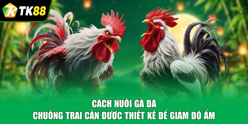 Cách nuôi gà đá chuồng trại cần được thiết kế để giảm độ ẩm